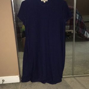 Blue Mock Neck short sleeve dress